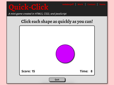 Screenshot of Quick-Click game